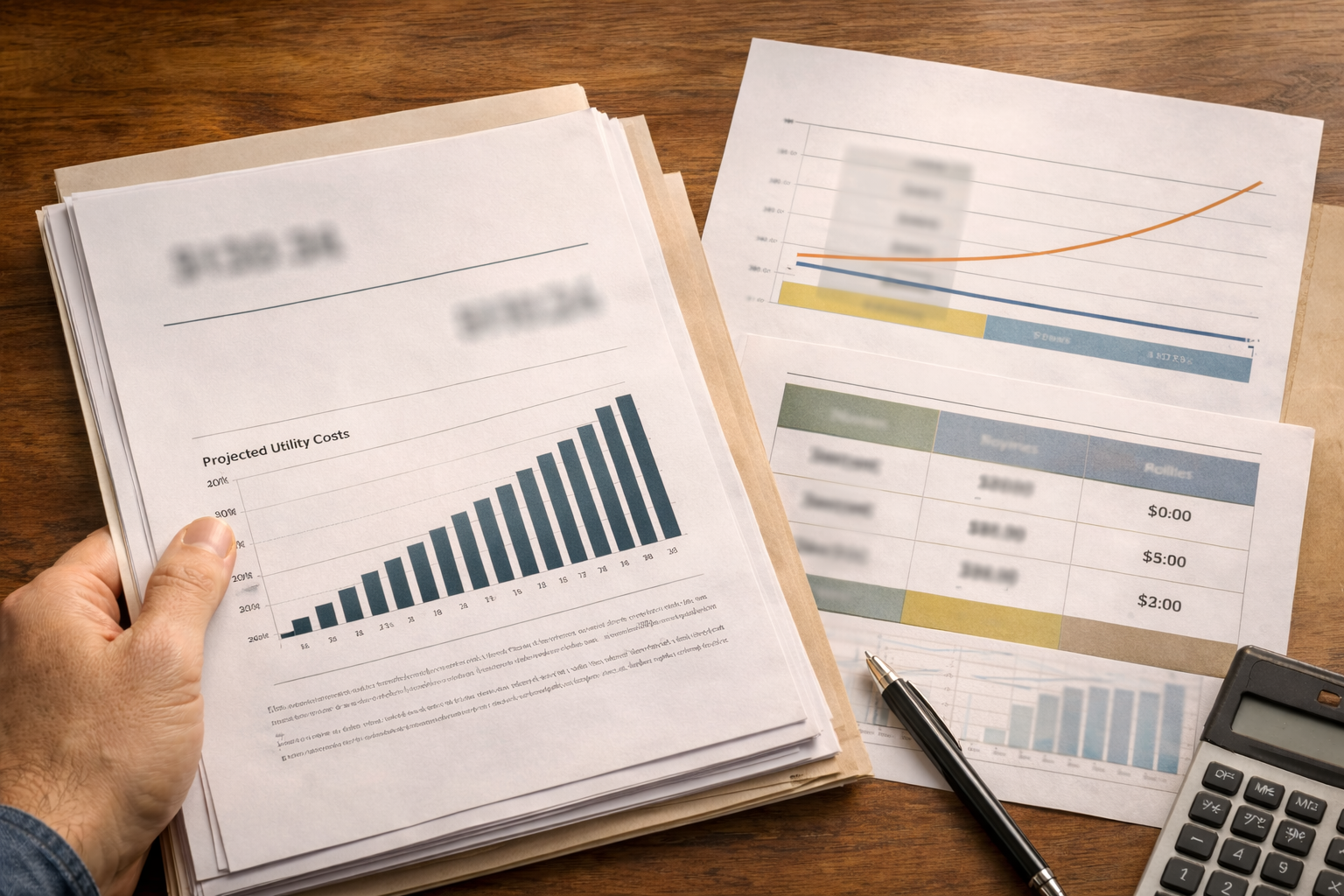 Utility bill and long-term cost comparison for a modest monthly bill
