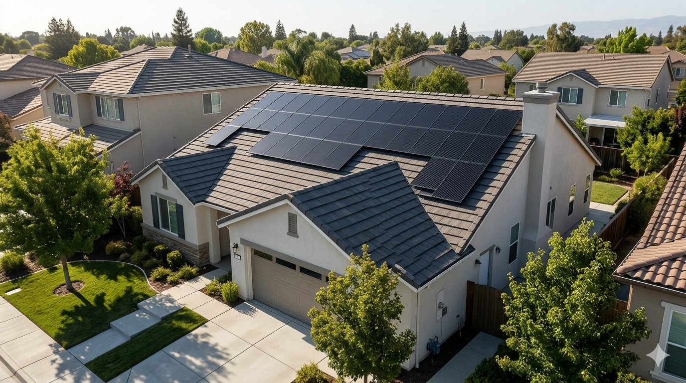Residential rooftop solar installation