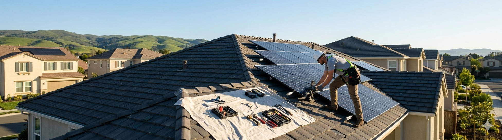 Installer on California residential rooftop